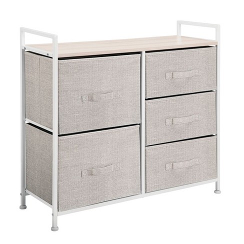 Mdesign Long Dresser Storage Organizer Stand, 5 Removable Drawers ...