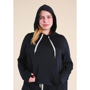 POPLINEN Betty Modal Hoodie - Black - 1 of 4