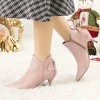 Allegra K Women's Pointed Toe Back Bow Side Zipper Kitten Heel Ankle Booties - 2 of 4