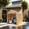 7x12ft Outdoor Portable Gazebo Storage Shelter Shed W/2 Roll up Zipper Doors & Vents Carport for Motorcycle Waterproof & UV Portable Garage Kit Tent - 2 of 4