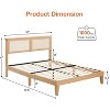 Rattan Full Size Bed Frame, Natural Rattan Headboard, with LED Lights, Under Bed Storage and Wooden Legs Support, Noise-Free, No Box Spring Needed - 2 of 4