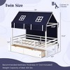 Costway Twin House Bed Solid Wood Playhouse Bed Low Loft Bed with Tent 2 Storage Drawers - image 3 of 4