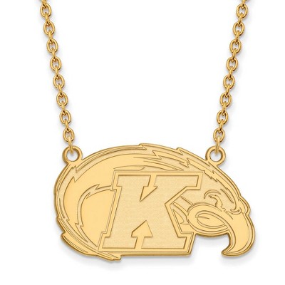 Black Bow Jewelry 10k Yellow Gold Kent State Golden Flashes NCAA Necklace 18 Inch