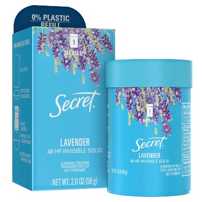 Secret Invisible Solid Antiperspirant & Deodorant Lavender Scent Refill Pod -  2oz