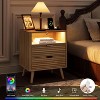 WOWLIVE Nightstand for Bedroom with LED Lights & Charging Station, Bedside Table with 2 Drawers and an Open Shelf - 4 of 4