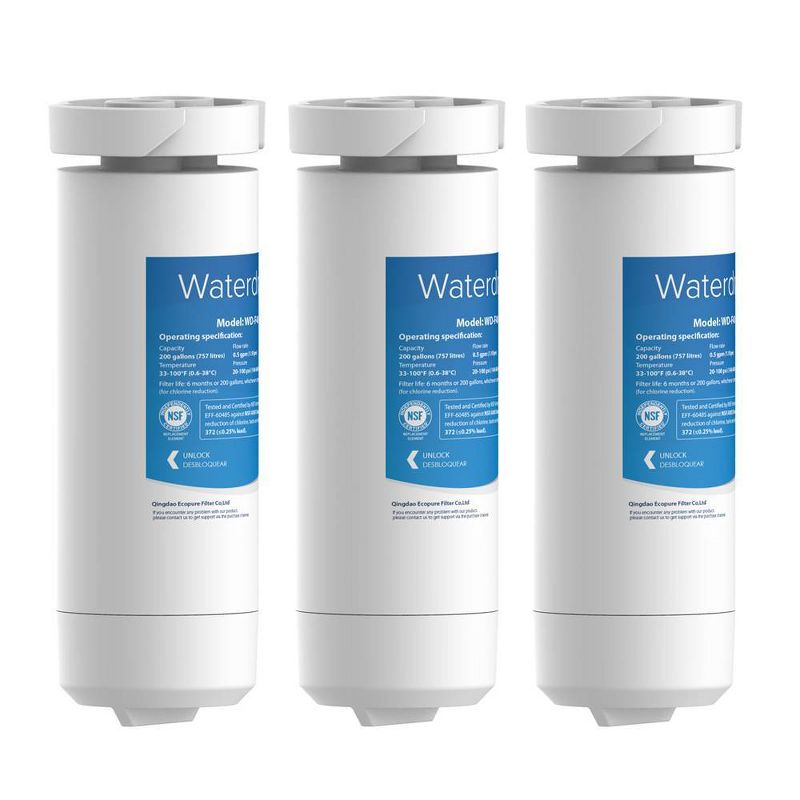 Waterdrop XWF NSF Certified Refrigerator Water Filter Replacement for GE XWF - 3pk, 2 of 4