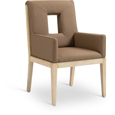 Meridian Furniture,Gwendolyn Vegan Leather Dining Arm Chair