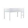 Dolonm Solid Wooden, Rubber Wooden Twin Loft Bed with Ladder, Bed Platform of Strengthened Slats - 2 of 4
