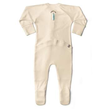 goumikids baby viscose from bamboo + organic cotton footie - Dune Surf NB