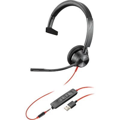 Plantronics Blackwire 3315 - Wired, Single-Ear (Mono) Headset with Boom Mic, USB-A / 3.5mm to Connect to Your PC, Mac, Cell Phone - Works with Teams (Certified), Zoom & More