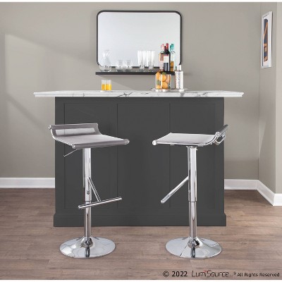 Mirage Ale Adjustable Silver Mesh and Chrome Swivel Barstool
