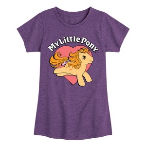 Girls' - My Little Pony - Retro Heart Logo Fitted Short Sleeve Graphic T-Shirt - 1 of 3