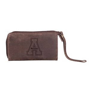 Evergreen NCAA Appalachian State Mountaineers Brown Leather Women's Wristlet Wallet Officially Licensed with Gift Box - 1 of 1