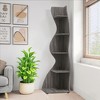 MAYEERTY 5-Tier Corner Shelf, Modern Wall Corner Bookshelf Bookcase - 2 of 4