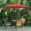 ELJGET 10FT Solar Patio Umbrella with 32 LED Lights, Tilt Adjustment, UV-Resistant Polyester Fabric, Outdoor Lighted Market Umbrella Red - 2 of 4