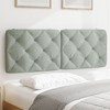 vidaXL Hanging Headboard Cushion Light Gray 53.9" - Velvet Upholstered Pillow with Foam Filling, Easy-to-Hang Design for Bedroom Comfort and Support - 2 of 4