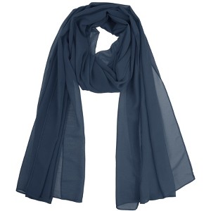 Elerevyo Women's Solid Chiffon Sheer Lightweight Soft Long Scarf Shawl 1 Pc - 1 of 4