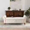 TiramisuBest 62" Modern Tufted Button Storage Bench with Rolled Arms – Upholstered Ottoman for Bedroom, Living Room, Foyer (Grey) - 2 of 4