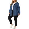 Agnes Orinda Women's Plus Size Layered Drawstring Hood Utility with Pockets Jean Jackets - 2 of 4