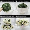 GAOMON 2 Set Artificial Outdoor Geraniums Flowers with Brown Basket, 12 Pcs Geraniums Flowers for Christmas - 4 of 4