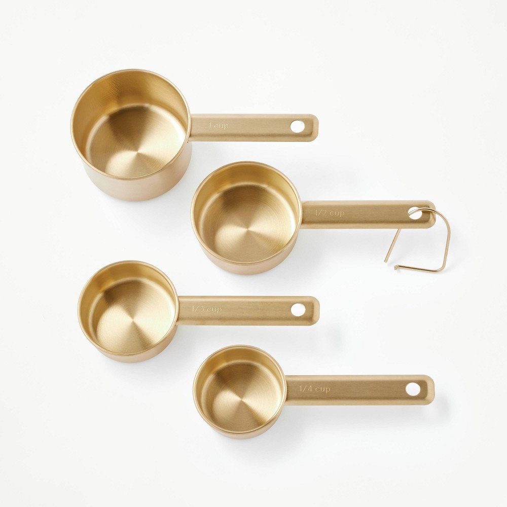 4pc Stainless Steel Measuring Cups Champagne - Figmintâ„¢