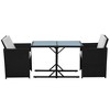 vidaXL Bistro Set Dining Table and Chairs Outdoor Furniture 3 Piece Poly Rattan - Black - 4 of 4