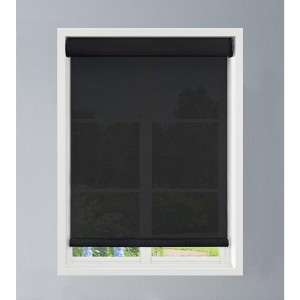 Linen Avenue Cordless Cassette 5% Solar Roller Shade,Black, Charcoal, and White (Arrives 1/4" Narrower) - 1 of 4