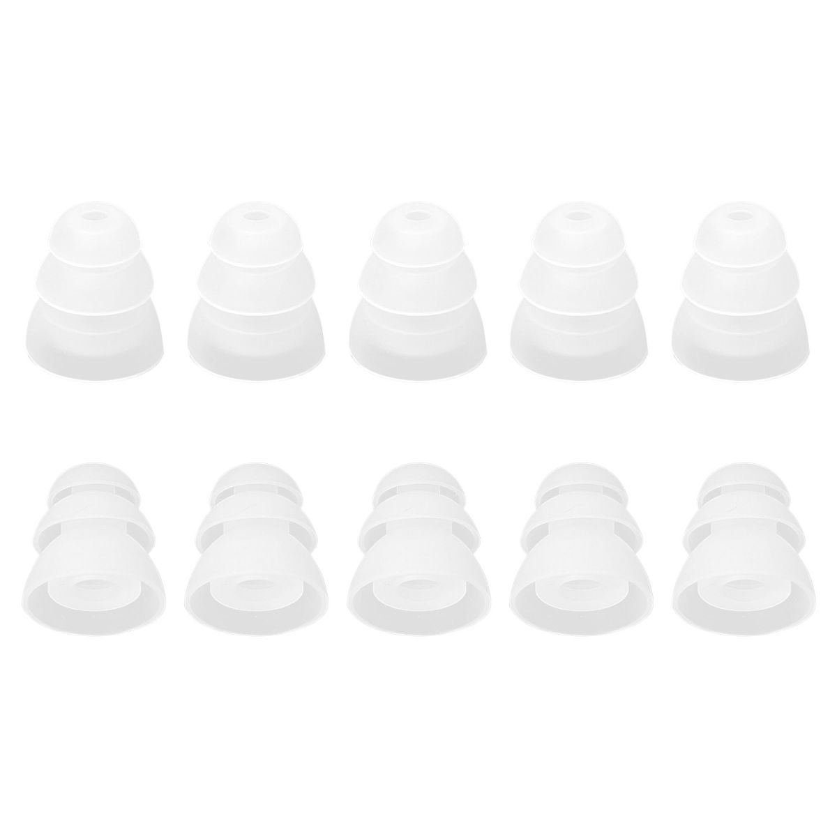 Unique Bargains Soft Silicone Noise Reduce Three Flanges Clear Earbuds Tips 5mm Inner Hole 10 Pcs