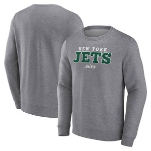NFL New York Jets Men's Gray Long Sleeve Crew Fleece Sweatshirt - 1 of 3