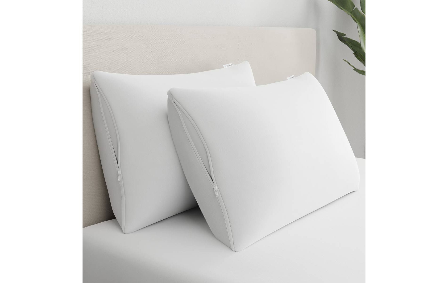 AllerEase 2-Pack Waterproof Pillow Protector - White (Standard/Queen)
