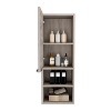 Vynxaria  Grey Wall Cabinet with Single Door, Two Interior Shelves, and Smoke Particle Board Melamine Finish - Stylish Storage Solution for Any Room - 3 of 4