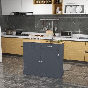 NicBex Mobile Kitchen Island Cart Morden Kitchen Carts on Wheels with Storage, 2 Cabinets Doors and 2 Drawer for Kitchen - 1 of 4