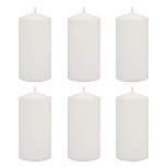 6pk Pillar Candles White - Stonebriar Collection