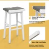 Tangkula 4 PCS Saddle Bar Stools Bar Height Backless Island Pub Chairs Kitchen Gray - 2 of 4