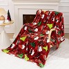 Lomsoe Red Christmas Throw Blanket, Santa Claus Christmas Tree Printed Flannel Blanket, Soft, Plush, Warm Winter Cabin Bed Throw - 2 of 4