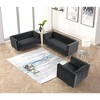 3-Piece Velvet Sofa Sets Contemporary Home Theater Seating Upholstered Couch Set for Living Room - Morden Fort - 3 of 4