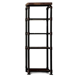 Stonehedge Industrial Pipe Inspired Pier Cabinet Antique Black/Natural Tone - Sun & Pine