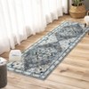 Boho Floral Vintage Faux Wool Washable Area Rug Ultra Thin Stain Resistant Pet Friendly Non Slip Accent Carpet for Living Room Bedroom Kitchen - 2 of 4