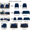 Single Velvet Armchair with Wooden Legs, Scooped Armrest, TB117 Foam Cushion and Easy Assembly - 2 of 4