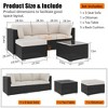 Whizmax 5-Piece Outdoor Patio Rattan Wicker Sofa Set, Pe Rattan Conversation Sectional with Thickened Back Cushion, Glass Tabletop, Ottoman For Yard - 3 of 4