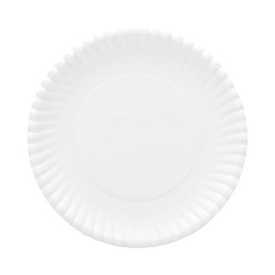 White 9" Heavyweight Coated Paper Plates, 120 Pack