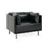 Sapphtopaz Modern Accent Chair Lounge Upholstery Chairs Wood Comfy Chair for Bedroom with Steel Leg Accent Chairs for Living Room, Nursery - 3 of 4