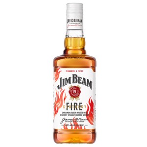 Jim Beam Kentucky Fire Bourbon Whiskey - 750ml Bottle - 1 of 4