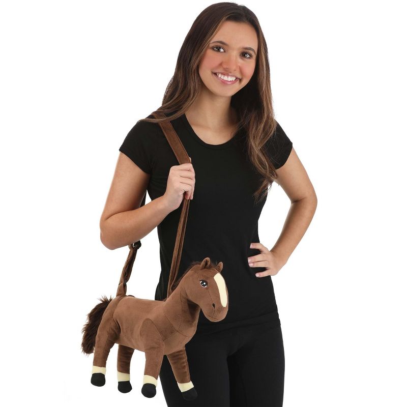 HalloweenCostumes.com   Horse Costume Companion Pouch Bag Pack for Adults & Kids, Black/Brown/Brown, 1 of 4