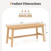 Costway 39.5” Bamboo Dining Bench with Handwoven Rattan Seat, Wooden Entryway Bench - 3 of 4