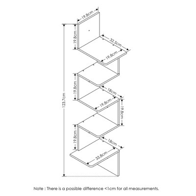 Espresso MDF Modern 5-Tier Floating Wall Shelf