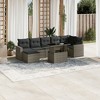 vidaXL 8 Piece Patio Sofa Set with Cushions - Gray Poly Rattan - 2 of 4