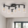 DORESshop 6-Light 20.5 in. Black Industrial Semi-Flush Mount Ceiling Light with Clear Glass Shades for Hallway or Entryway - 3 of 4