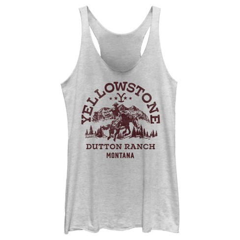 Women's Yellowstone Dutton Ranch Montana Outlines Racerback Tank Top ...