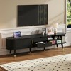 Polibi Mid-Century Modern Wooden Oval Fluted TV Stand with Charging Station - 2 of 4